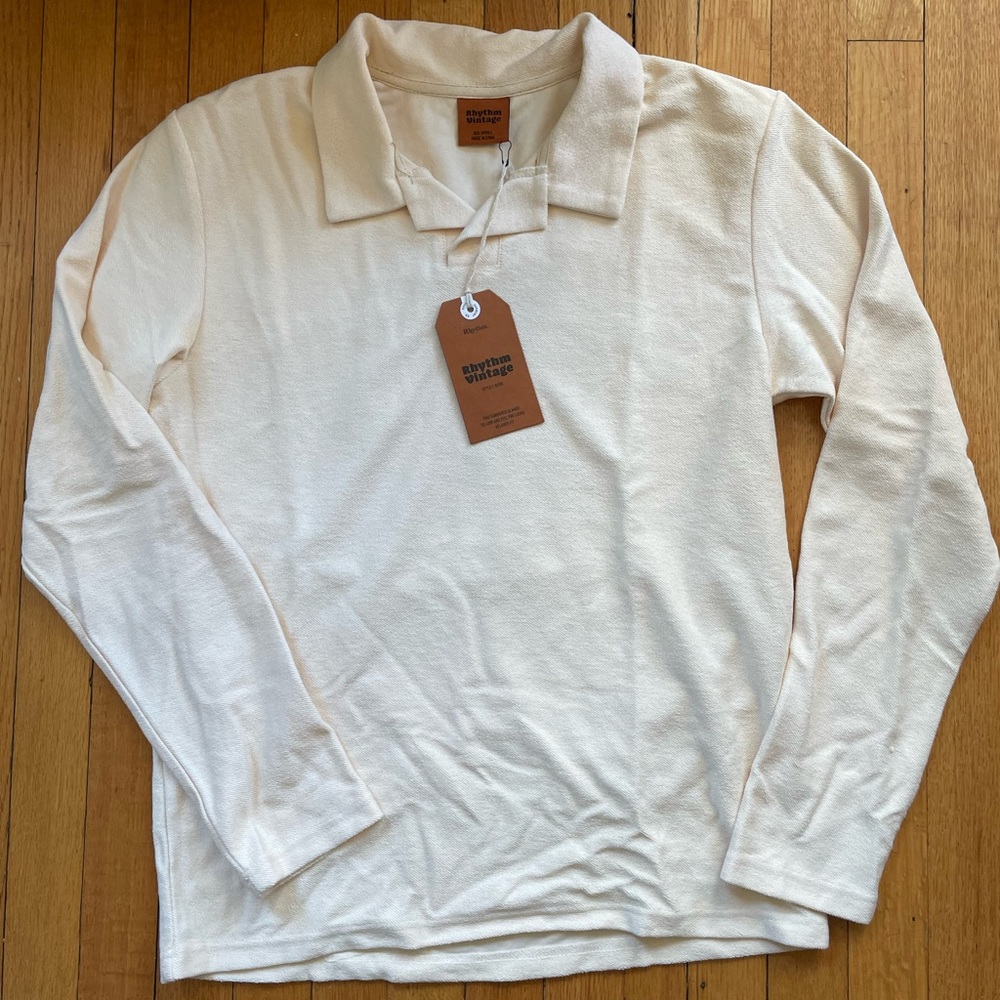Rhythm vintage long sleeve terry polo